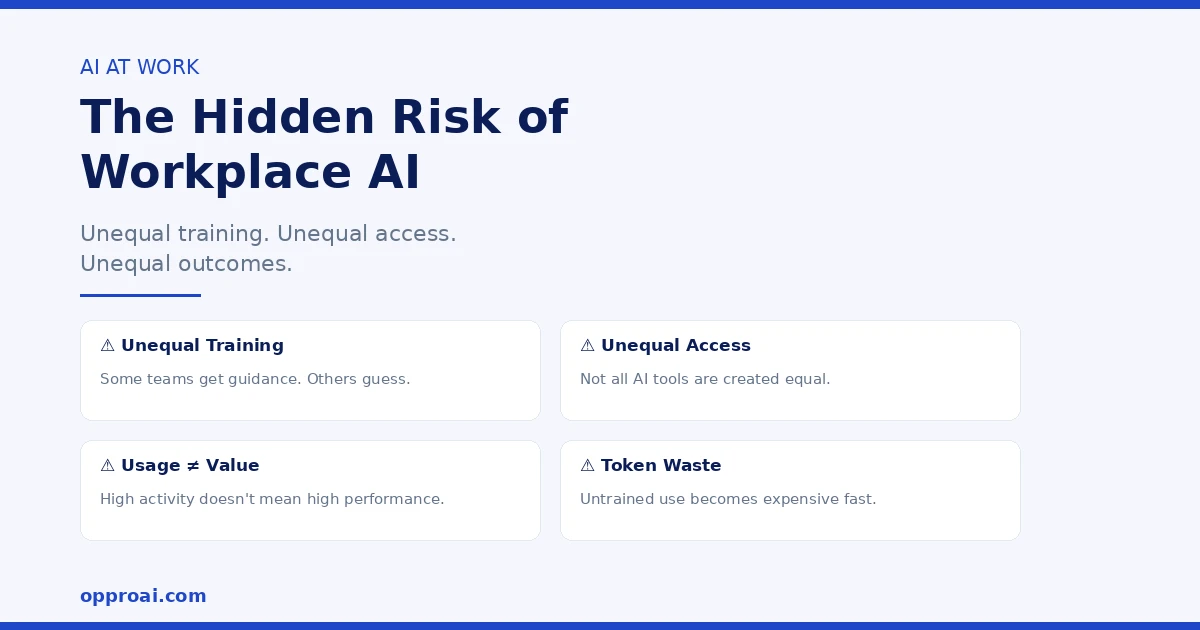 The Hidden Risk of Workplace AI: Unequal Training, Unequal Access, and Unequal Outcomes